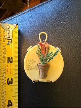 Vintage Simplex Yellow Rain Bonnet Barbie Doll Size Carrying Case w Flowers